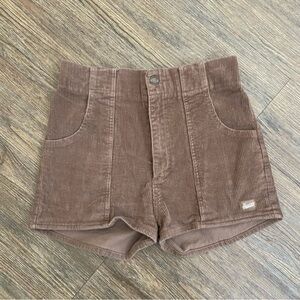 Hammies Brown Corduroy Shorts High Rise Retro Beach Women's Size 30